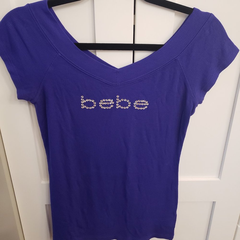 Bebe Women's Short Sleeve Shirt Size Large